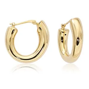 Carla 14k Yellow Gold tapered Hoop Earrings