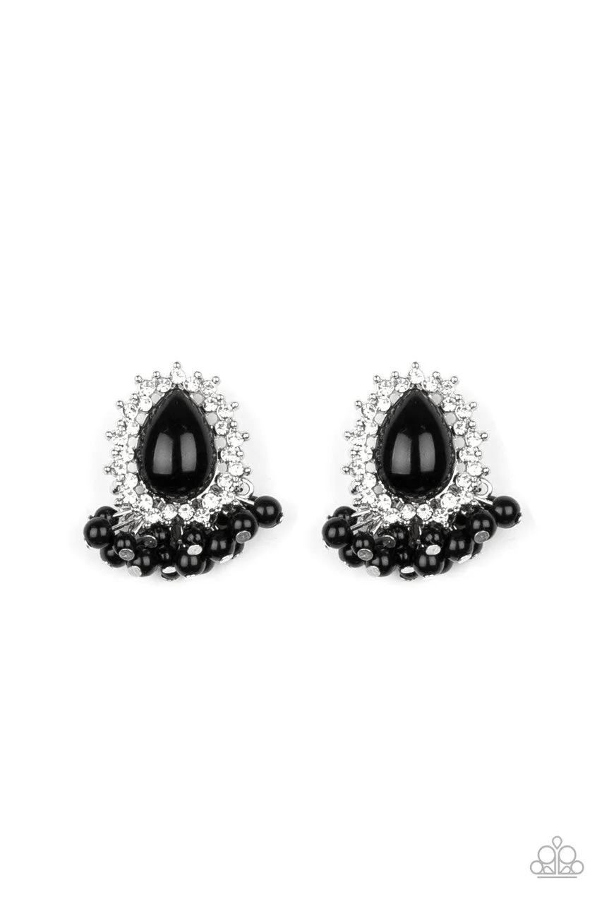 Castle Cameo Black Paparazzi Earrings
