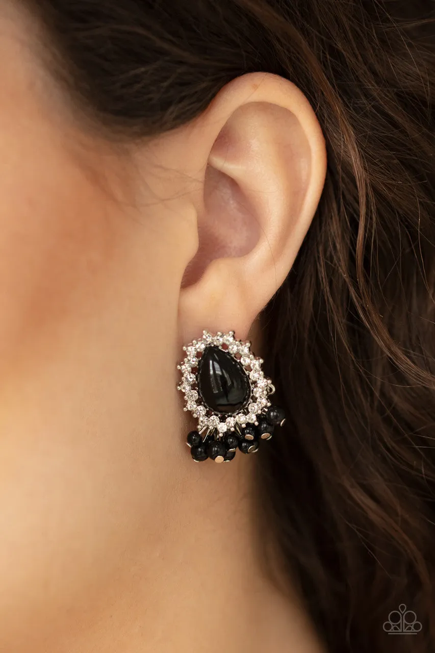 Castle Cameo Black Paparazzi Earrings