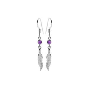 Catalina amethyst feather earrings