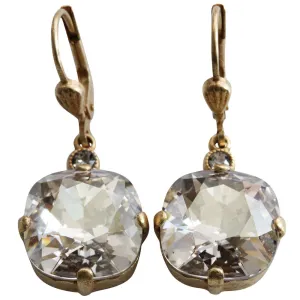 Catherine Popesco 14k Gold Plated Crystal Round Earrings, 6556G Shade