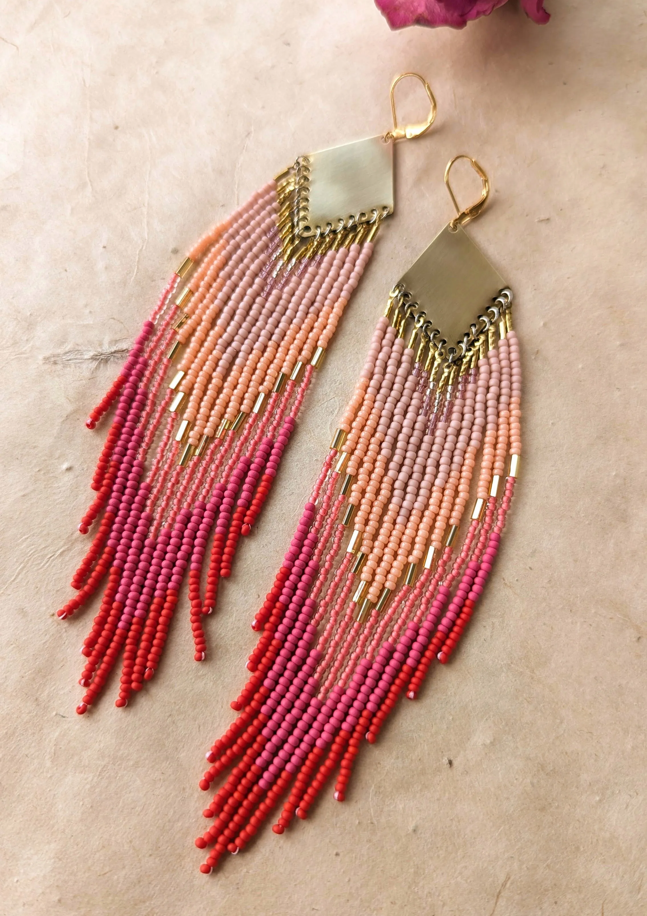 Cherry Pop Seed Bead Earrings