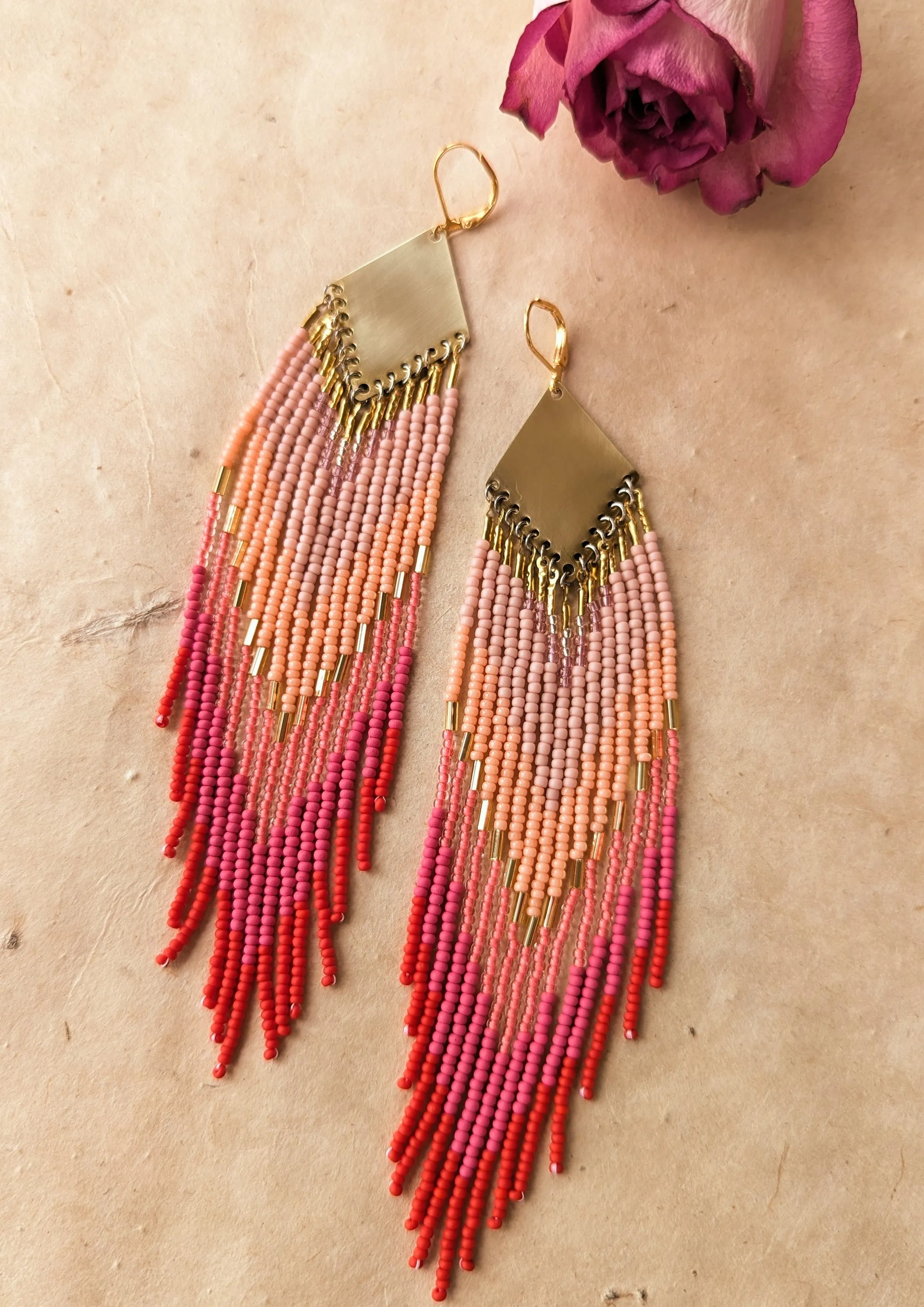 Cherry Pop Seed Bead Earrings