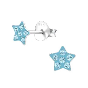 Children's Pink Swarovski Crystal Star Earrings