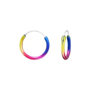 Children's Sterling Silver Multicoloured Hoop Earrings