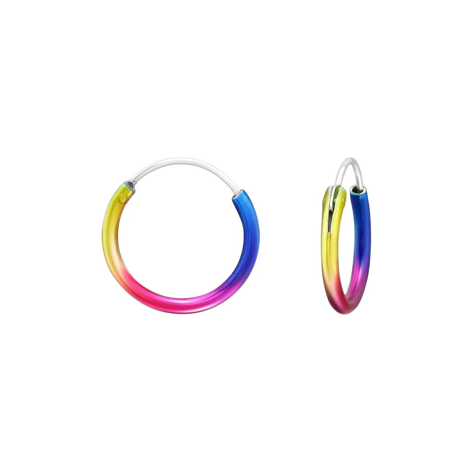 Children's Sterling Silver Multicoloured Hoop Earrings