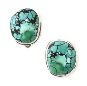 China Mountain Turquoise Clip Earrings