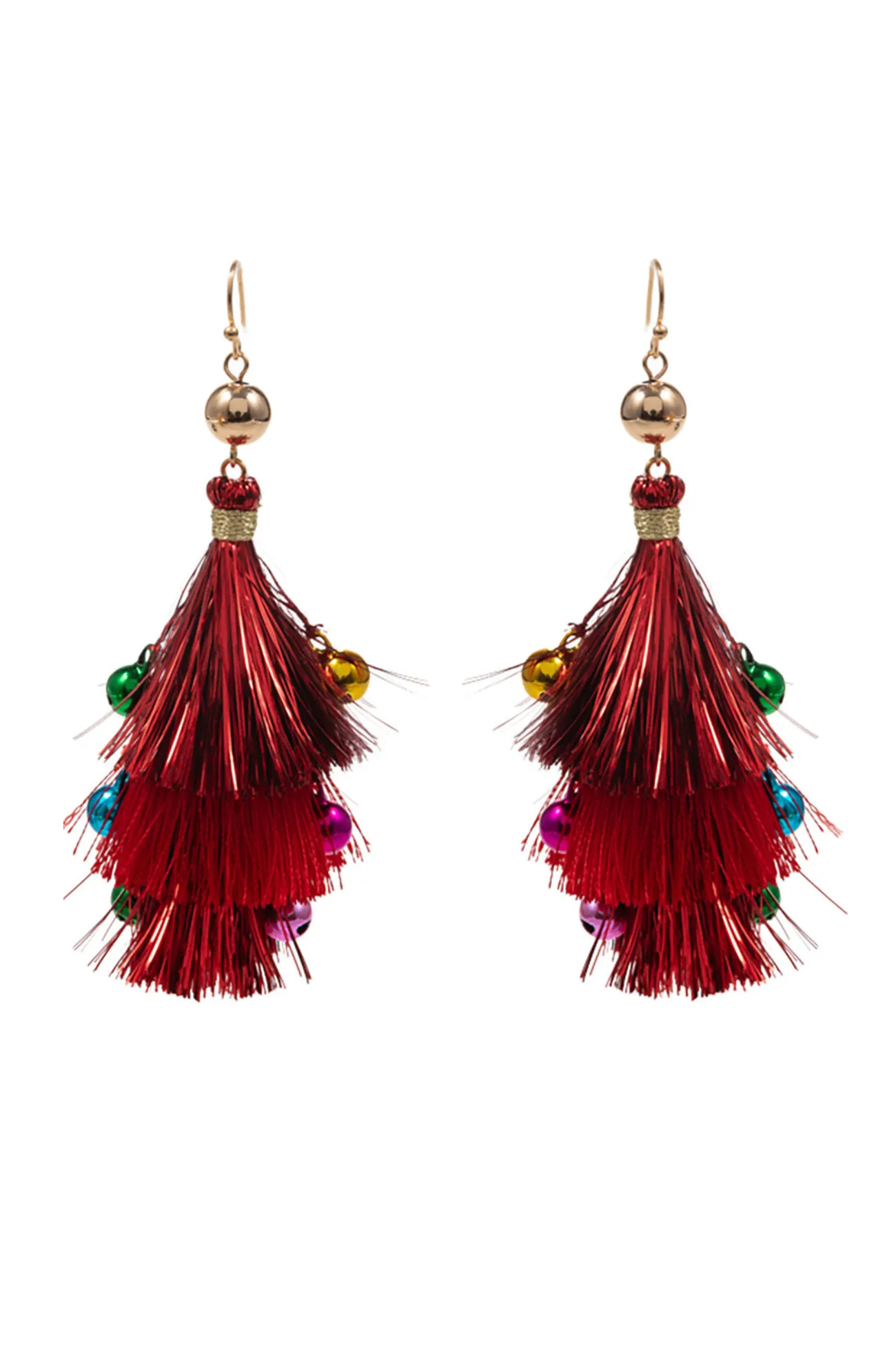 Christmas Triple Tassel Layered Dangle Earrings