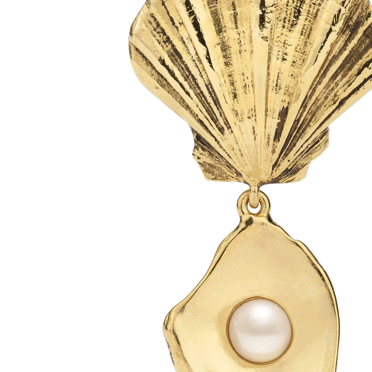 Circe Pearl Shell Pendant Earrings