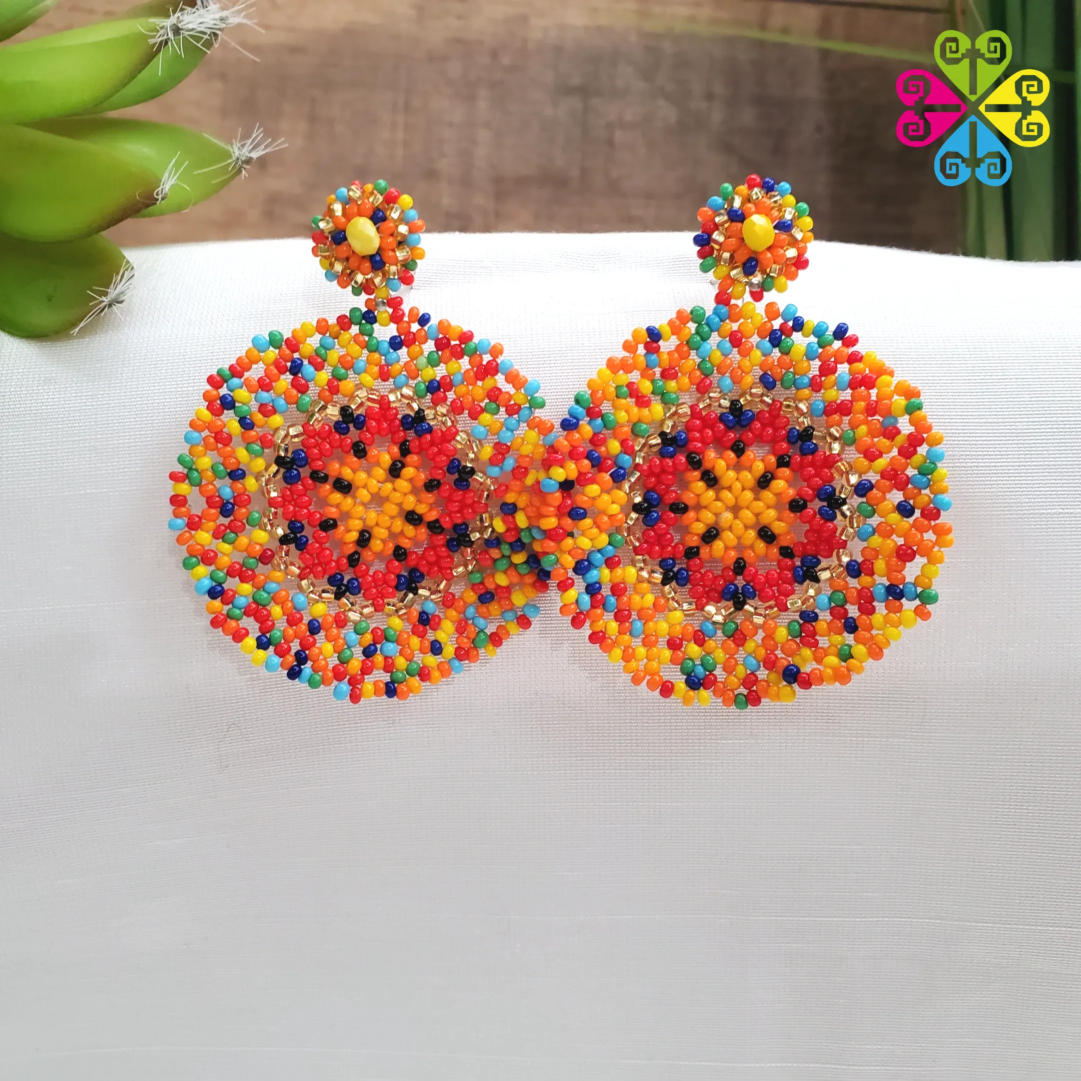 Circular Beaded Earrings