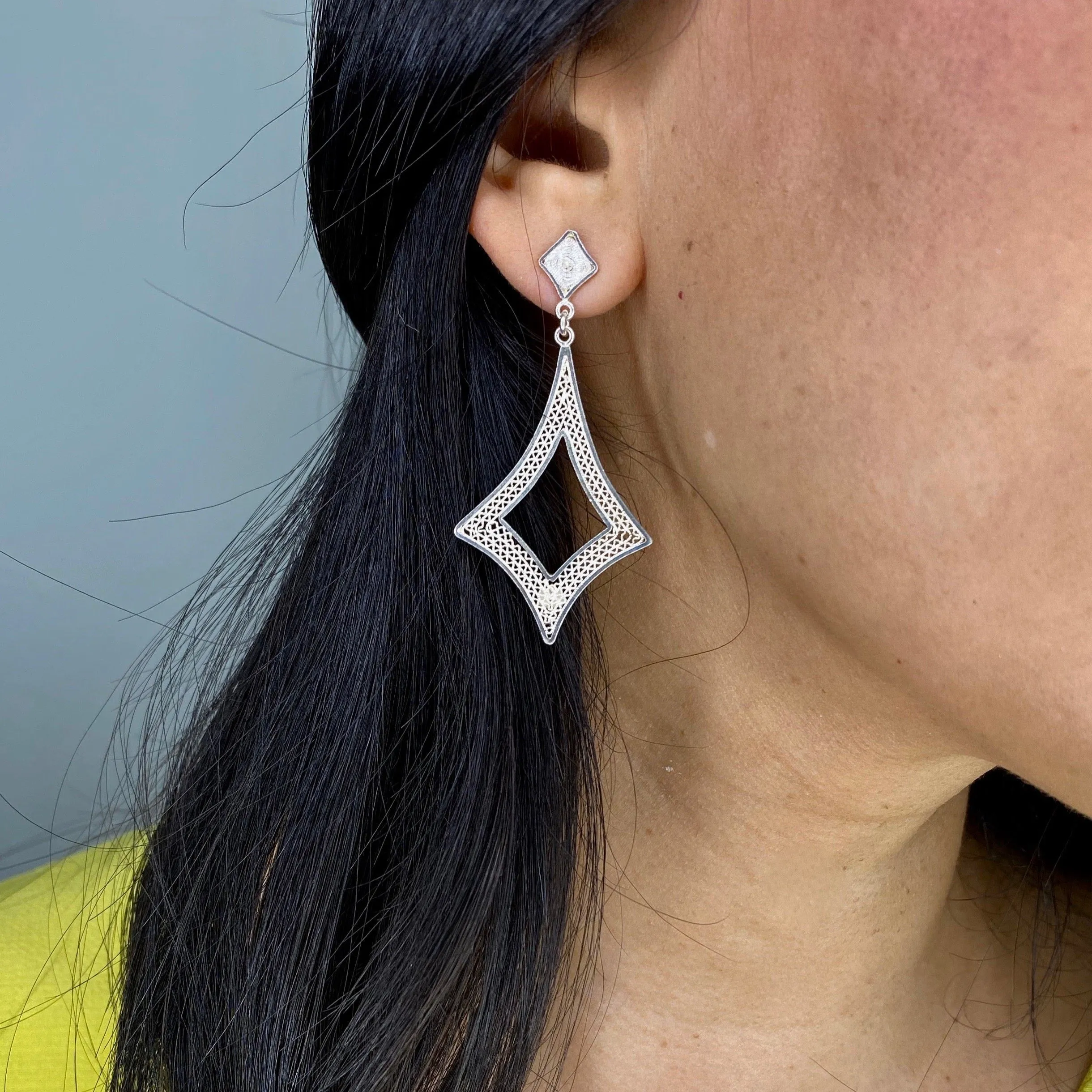 CLAIRE SILVER MEDIUM EARRINGS FILIGREE