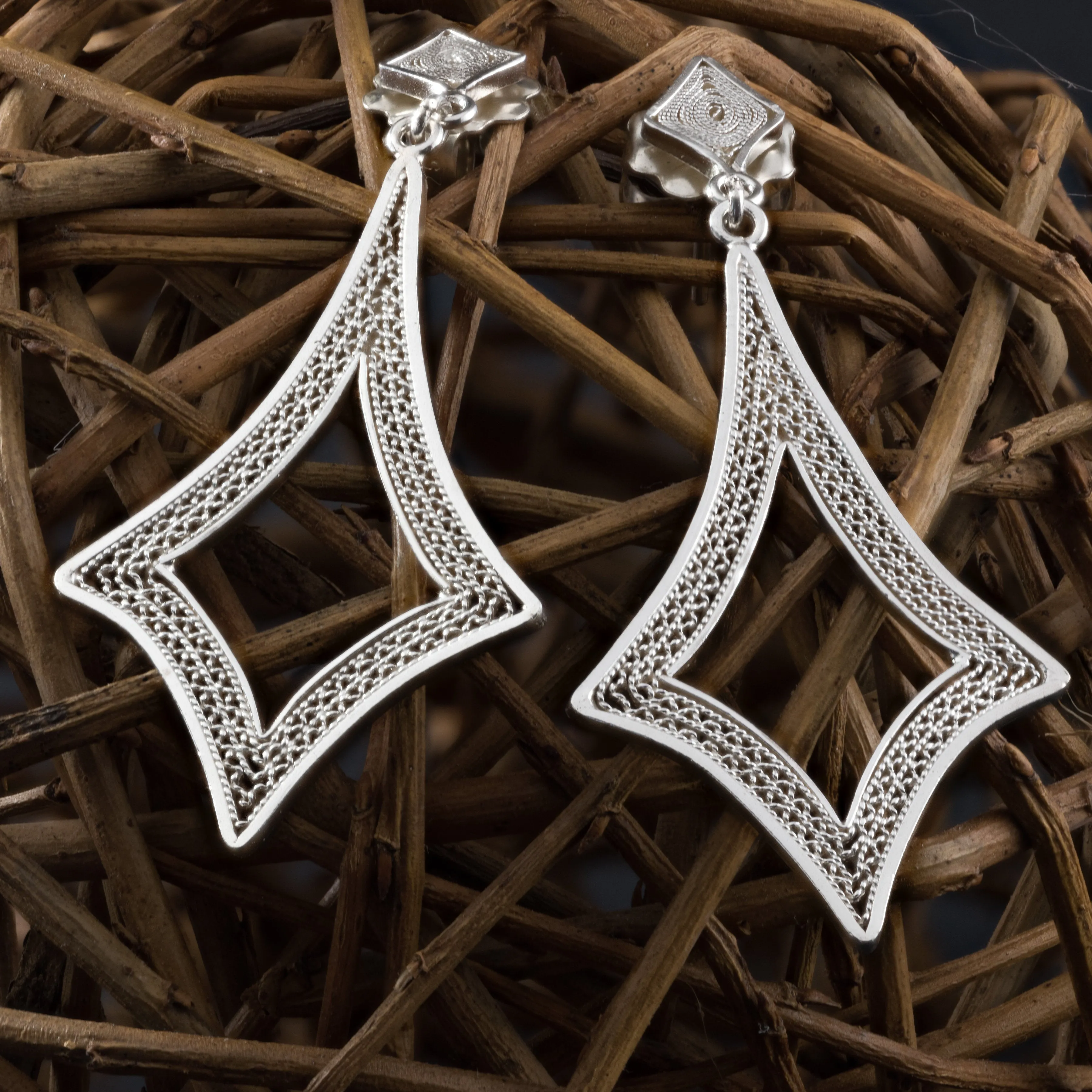 CLAIRE SILVER MEDIUM EARRINGS FILIGREE