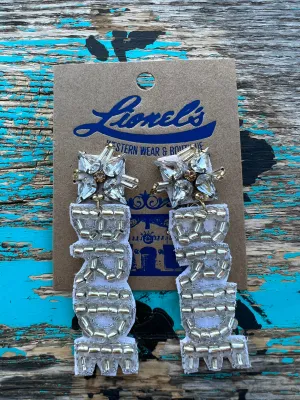 Clear Crystal BRIDE Earrings/White