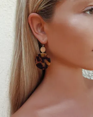 Coin Tortoise Shell Earrings