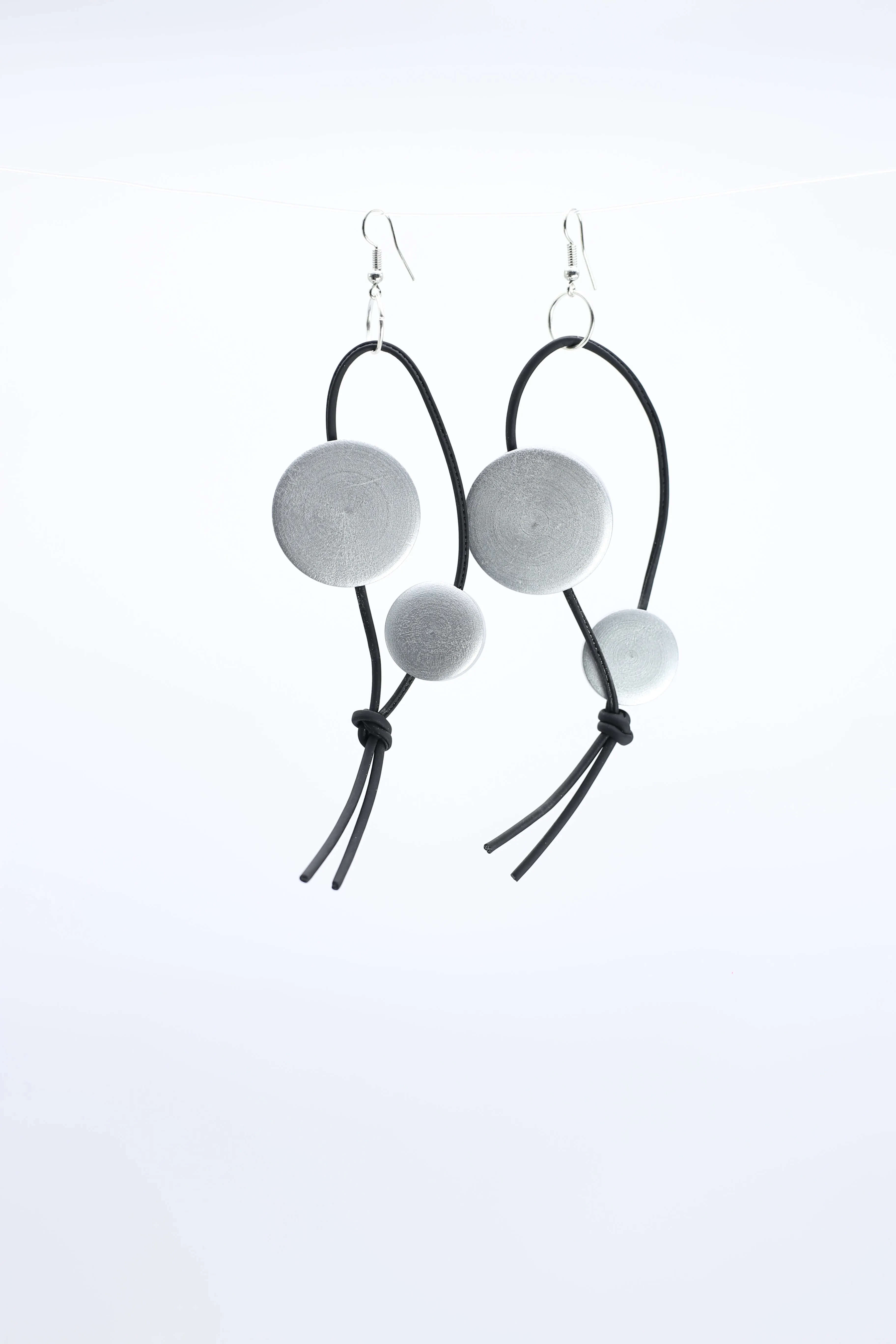 Coins on Leatherette Loop Earrings