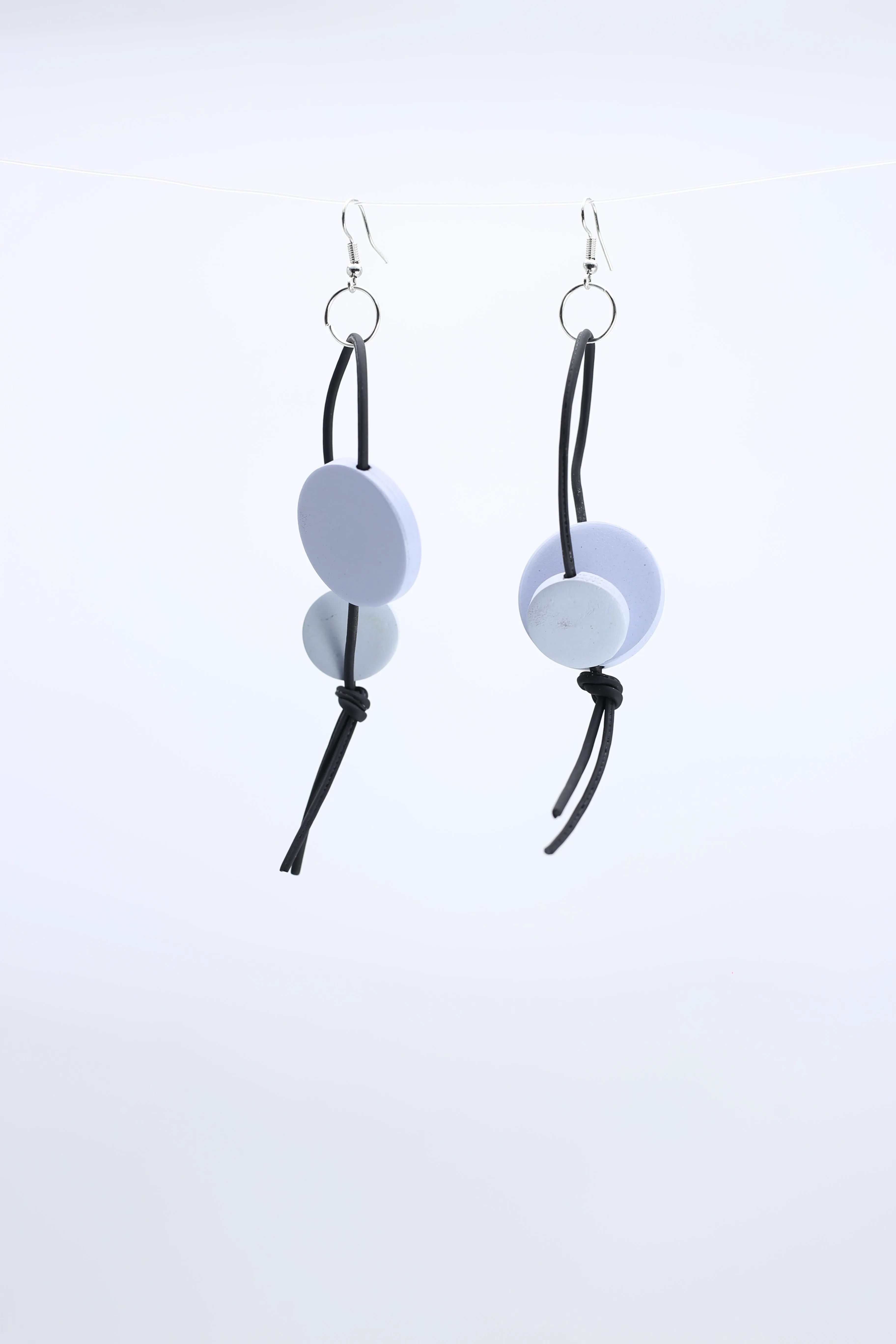 Coins on Leatherette Loop Earrings