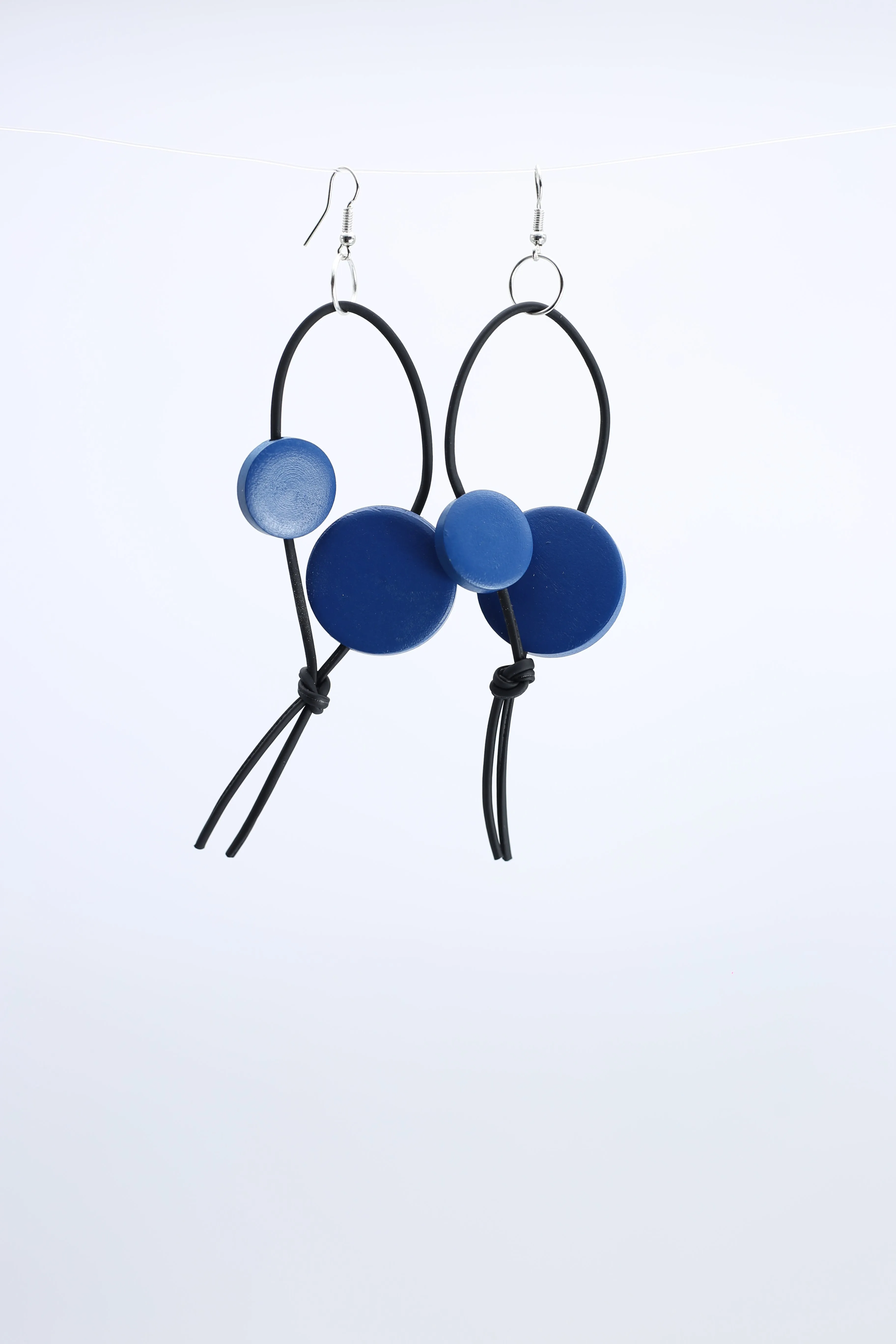 Coins on Leatherette Loop Earrings