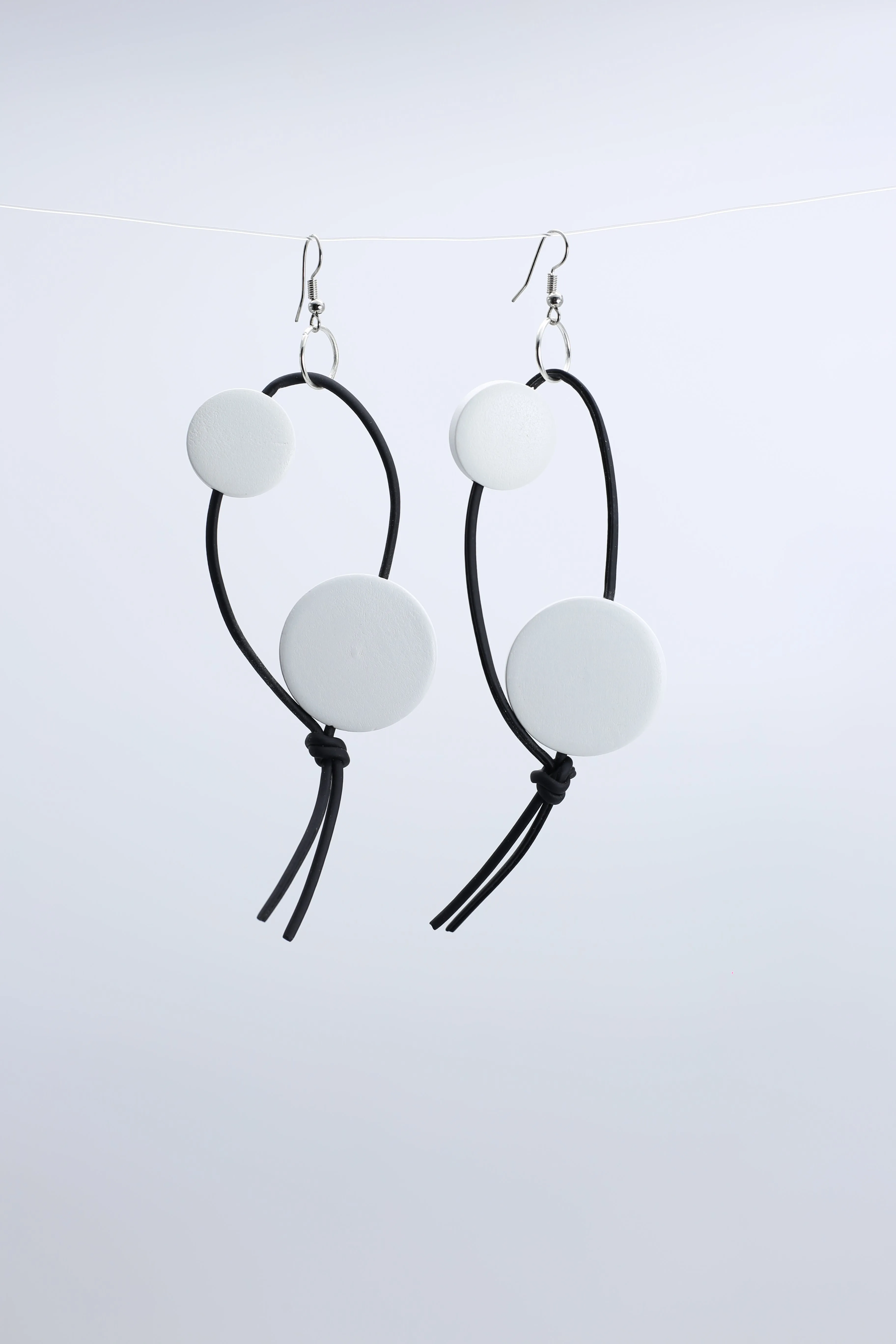 Coins on Leatherette Loop Earrings
