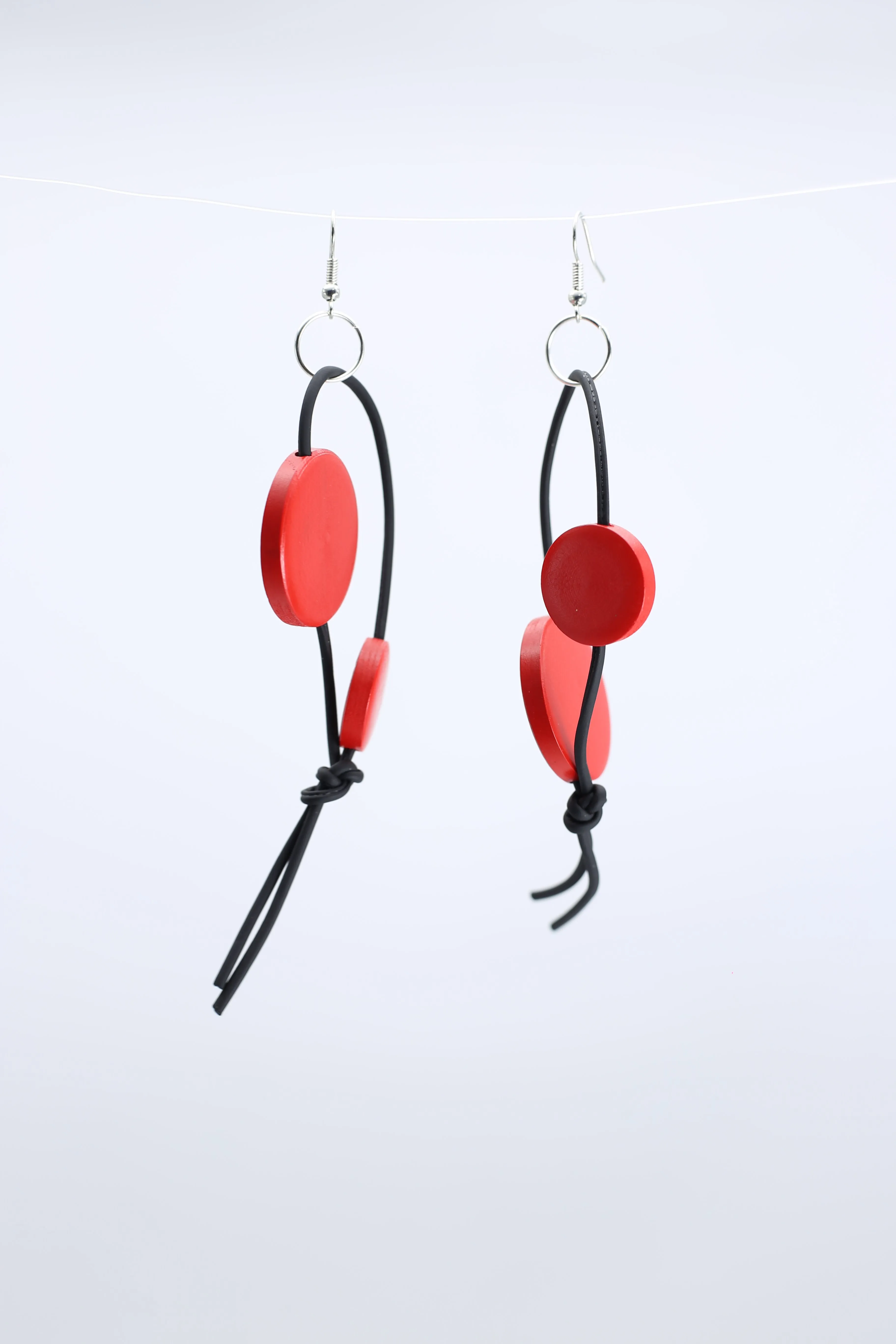 Coins on Leatherette Loop Earrings