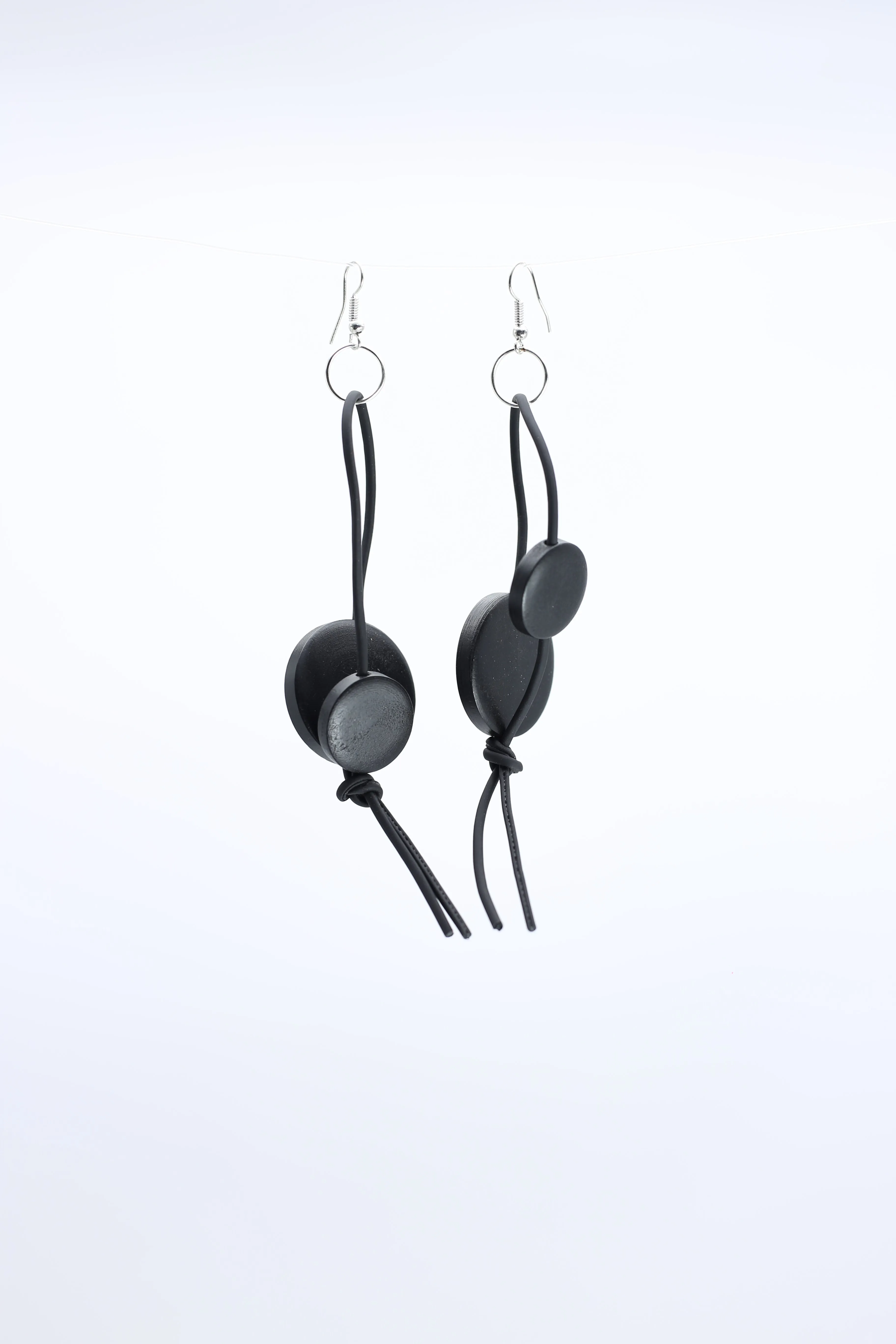 Coins on Leatherette Loop Earrings