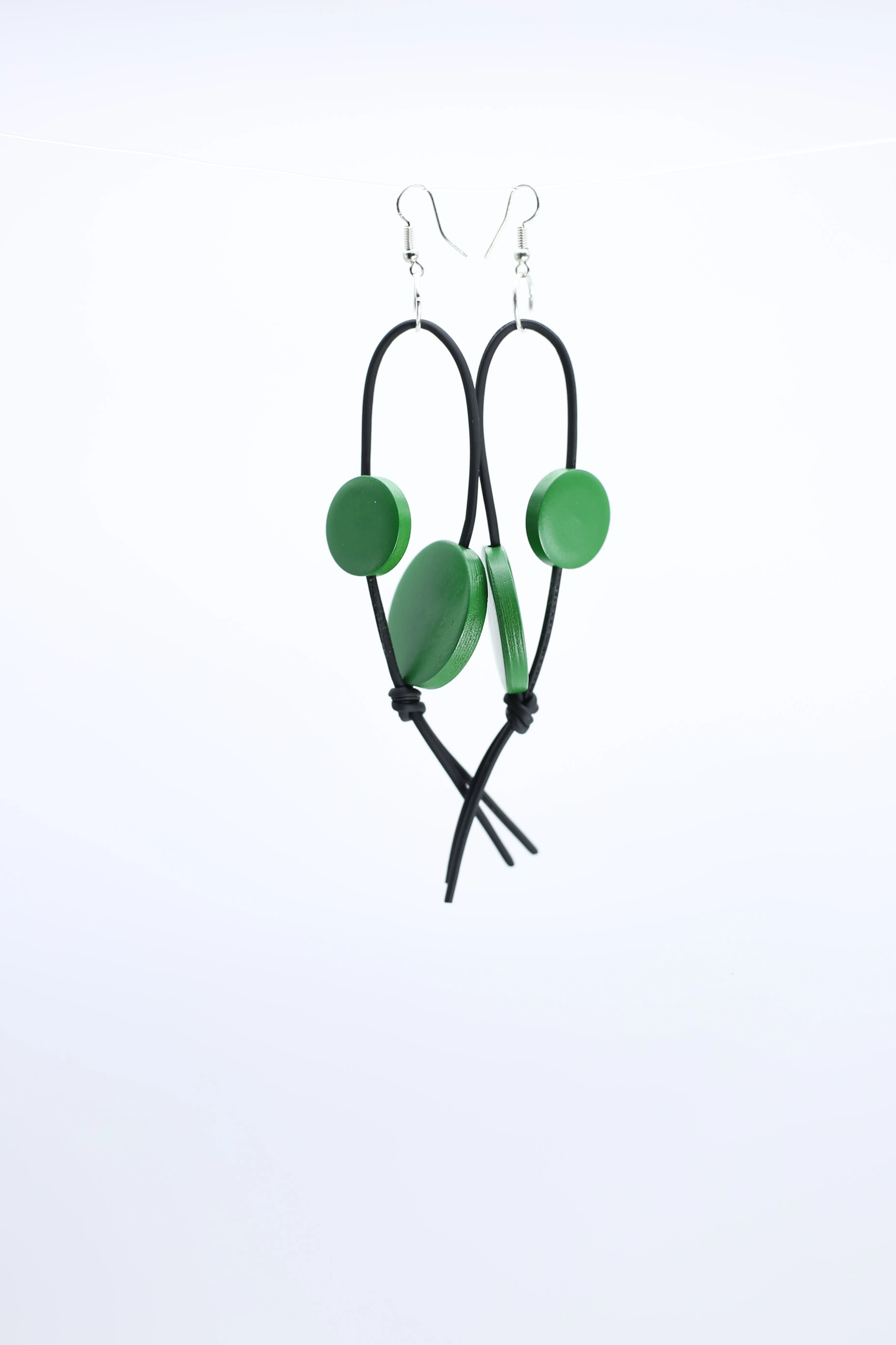 Coins on Leatherette Loop Earrings