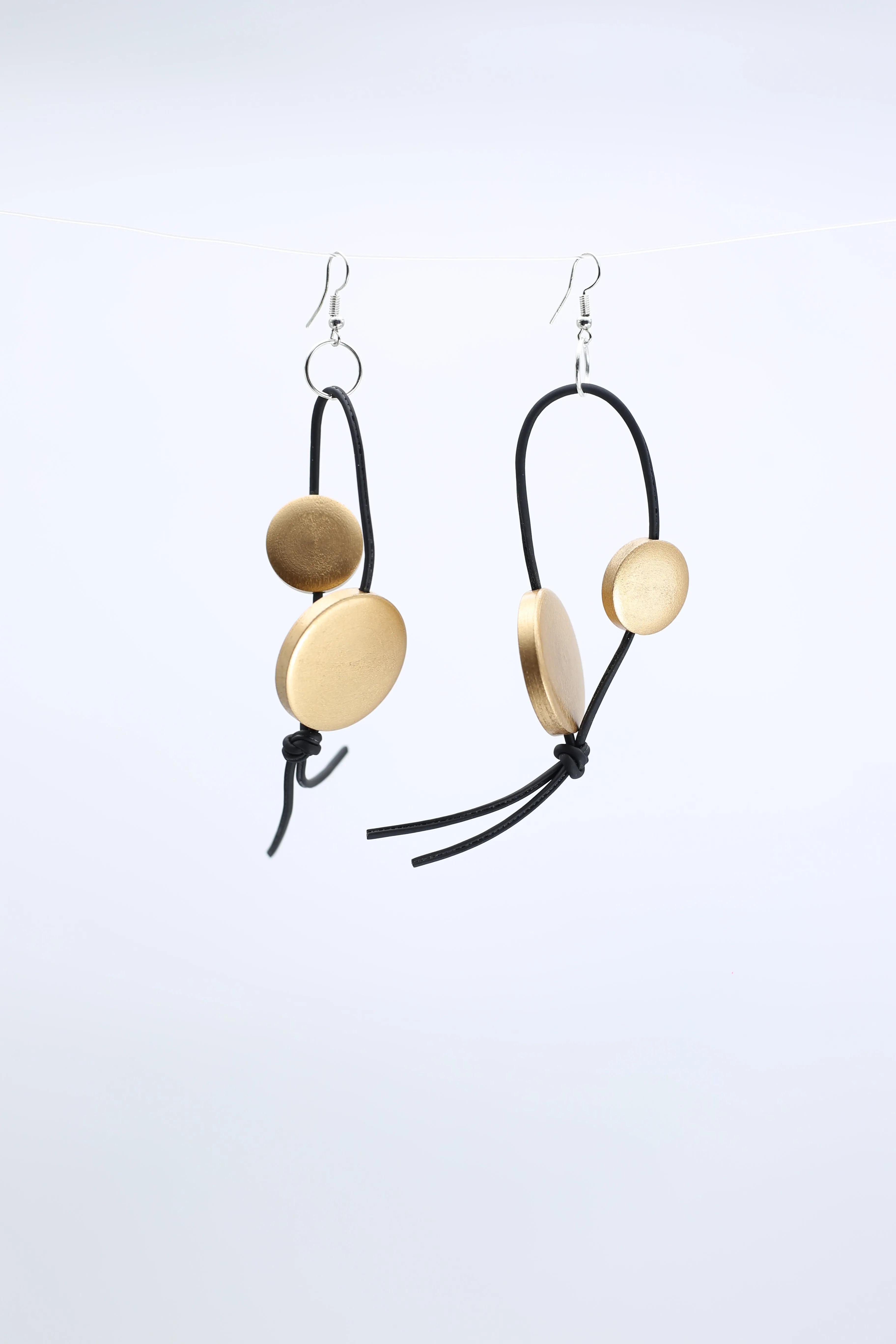 Coins on Leatherette Loop Earrings