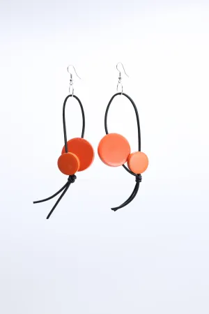 Coins on Leatherette Loop Earrings