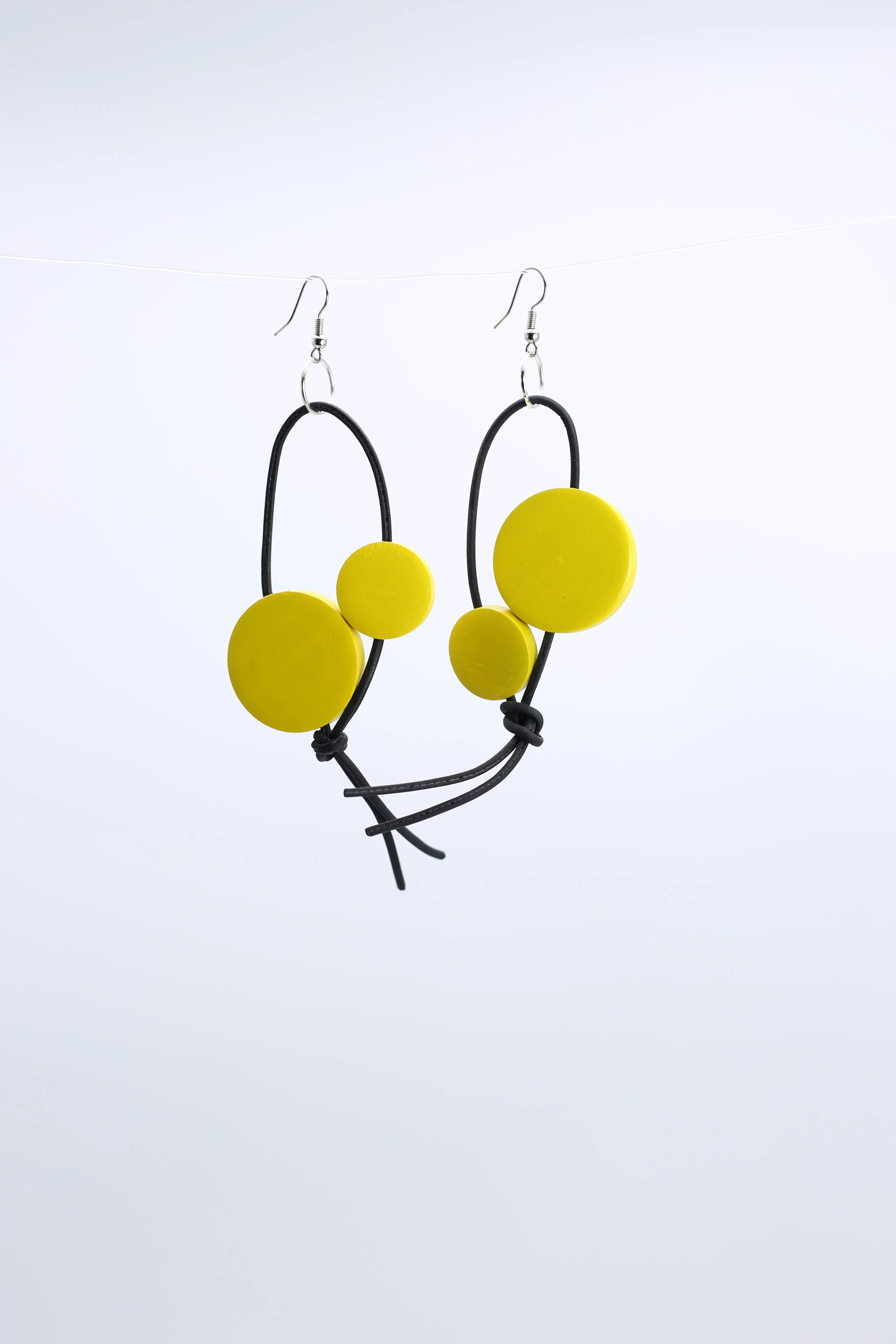 Coins on Leatherette Loop Earrings