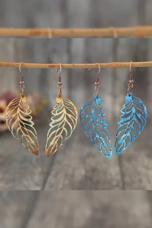Colorful Feather Wooden Earrings SP388
