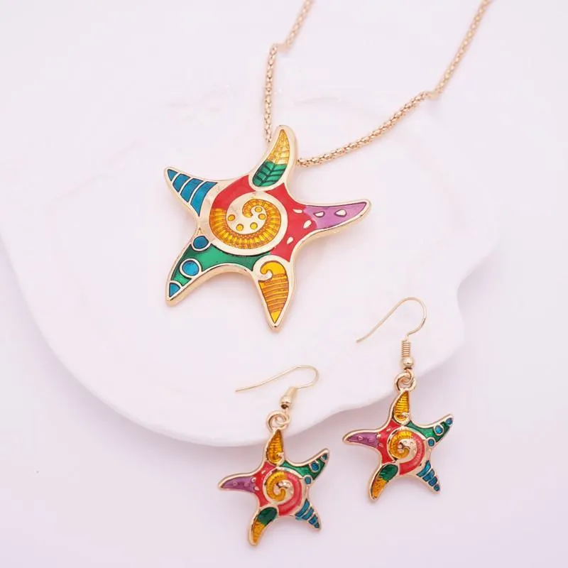 Colorful Starfish Jewelry Set