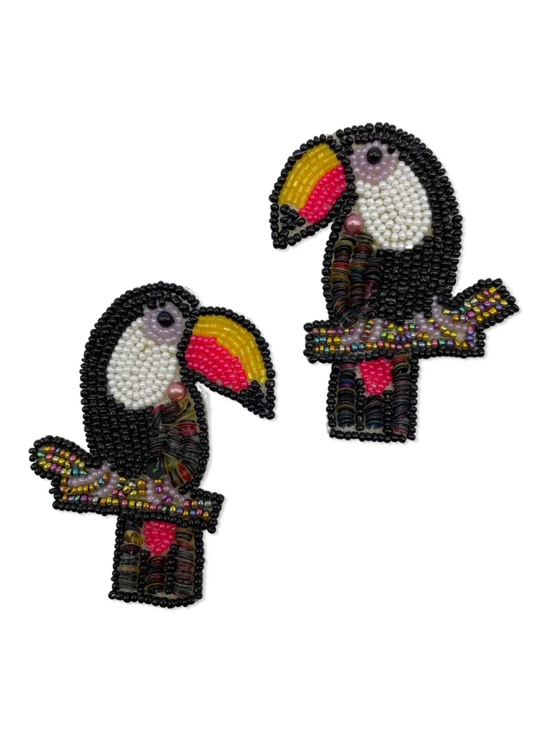 Colourful Beaded Bird Earrings