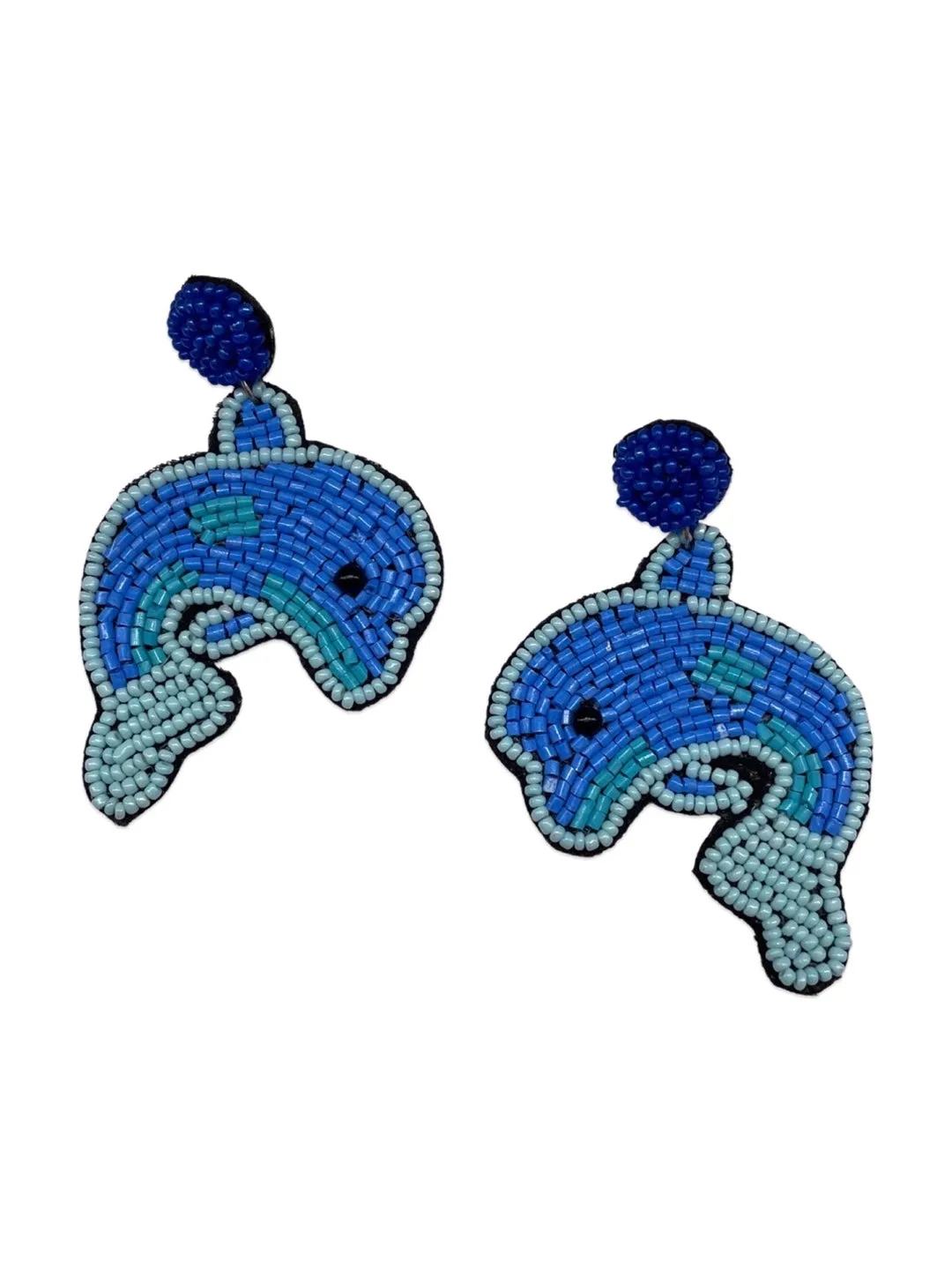 Colourful Beaded Dolphin Earrings
