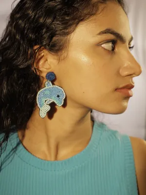 Colourful Beaded Dolphin Earrings