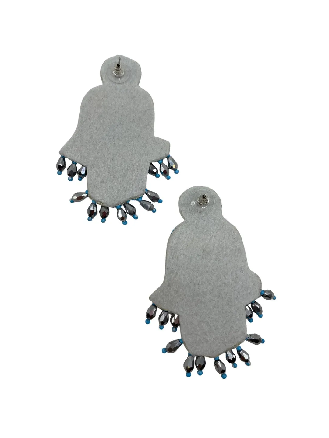 Colourful Beaded Hamsa Evil Eye Earrings