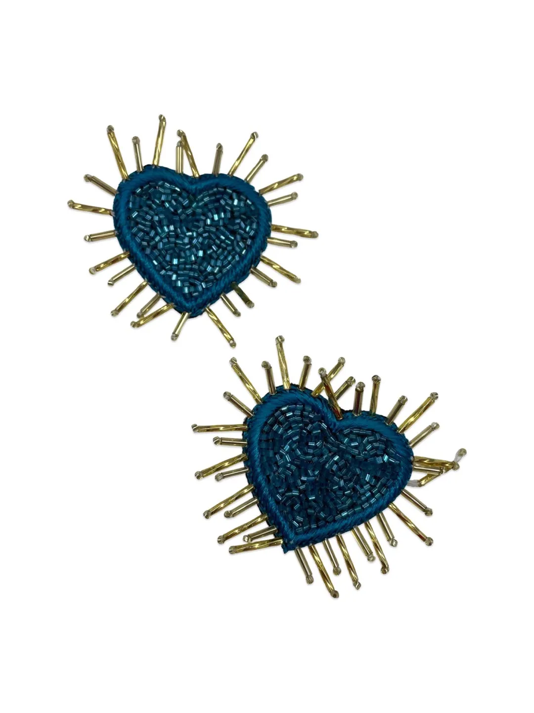 Colourful Beaded Heart Earrings