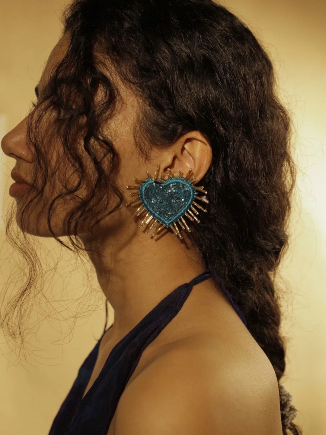Colourful Beaded Heart Earrings