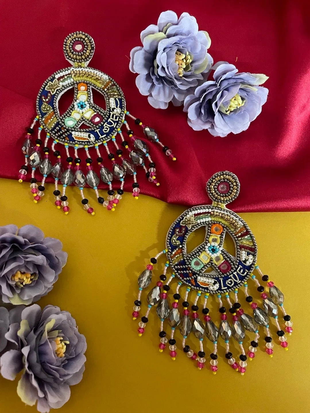 Colourful Beaded LGBTQ Love Earrings