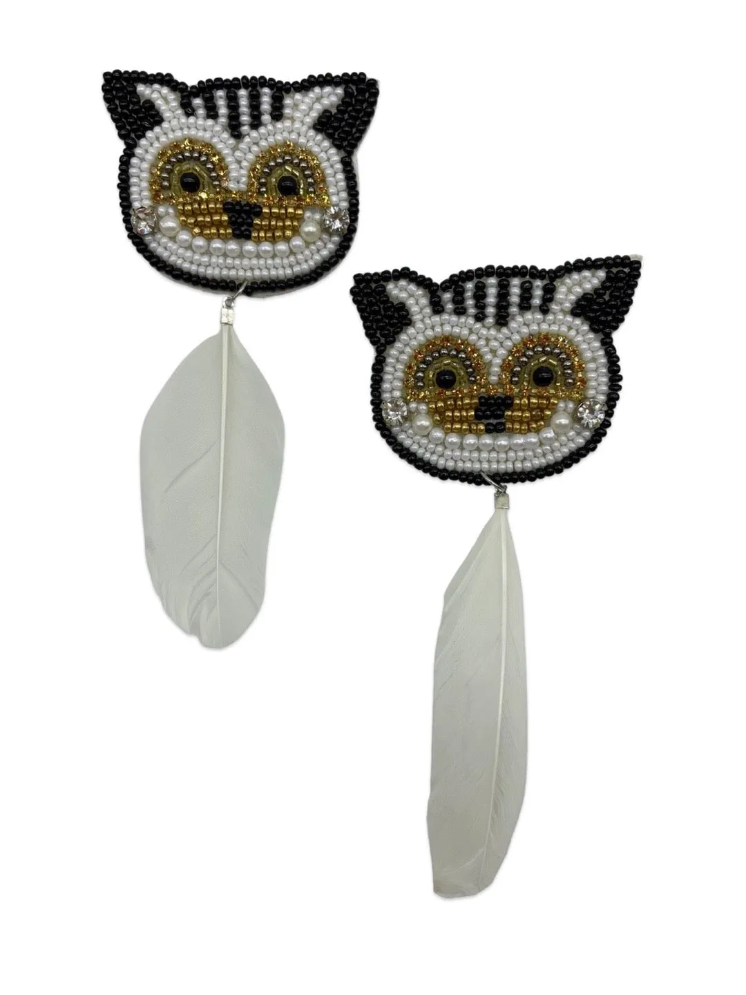 Colourful Beaded Owl Earrings