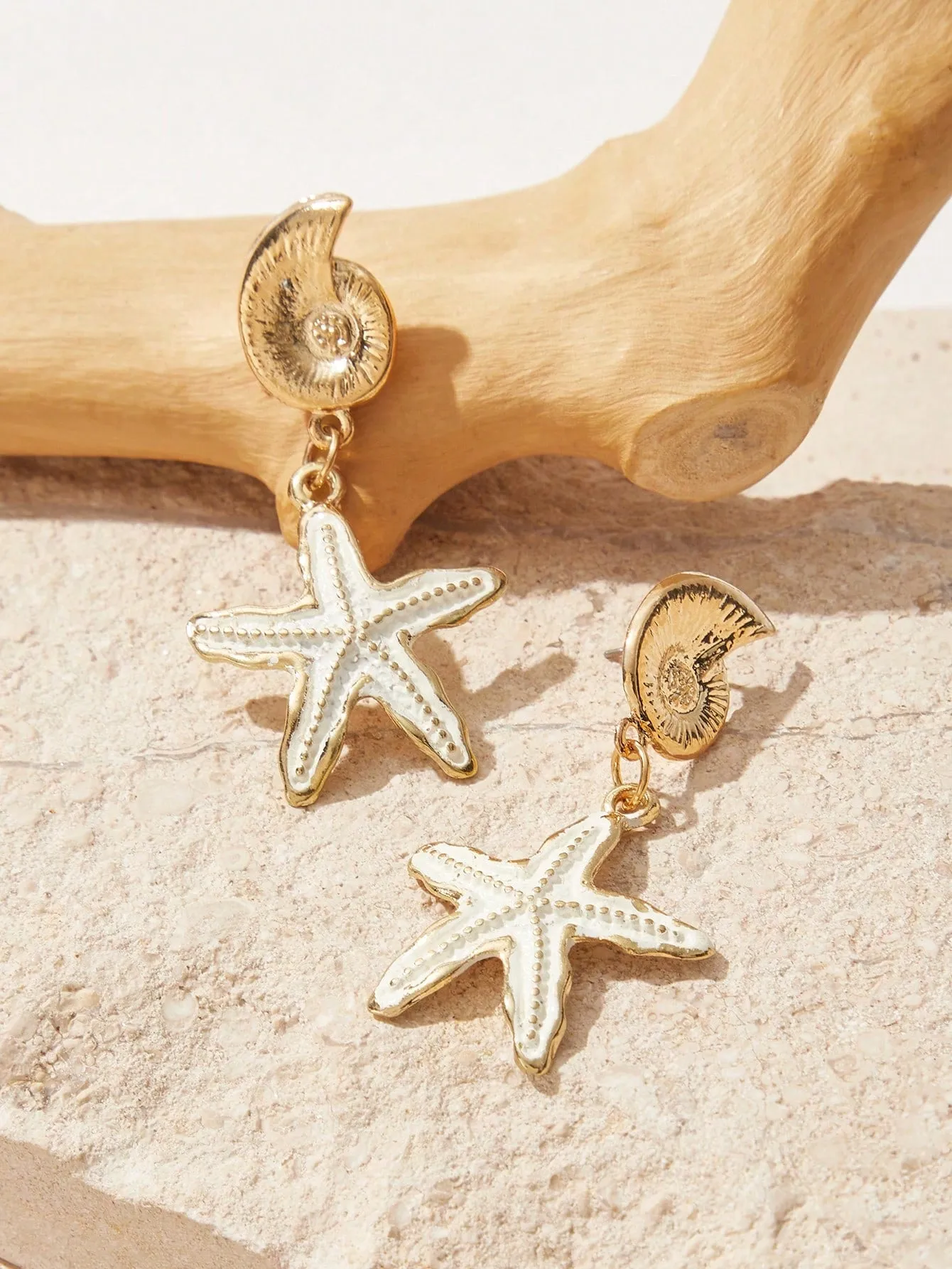 Conch Decor Starfish Drop Earrings