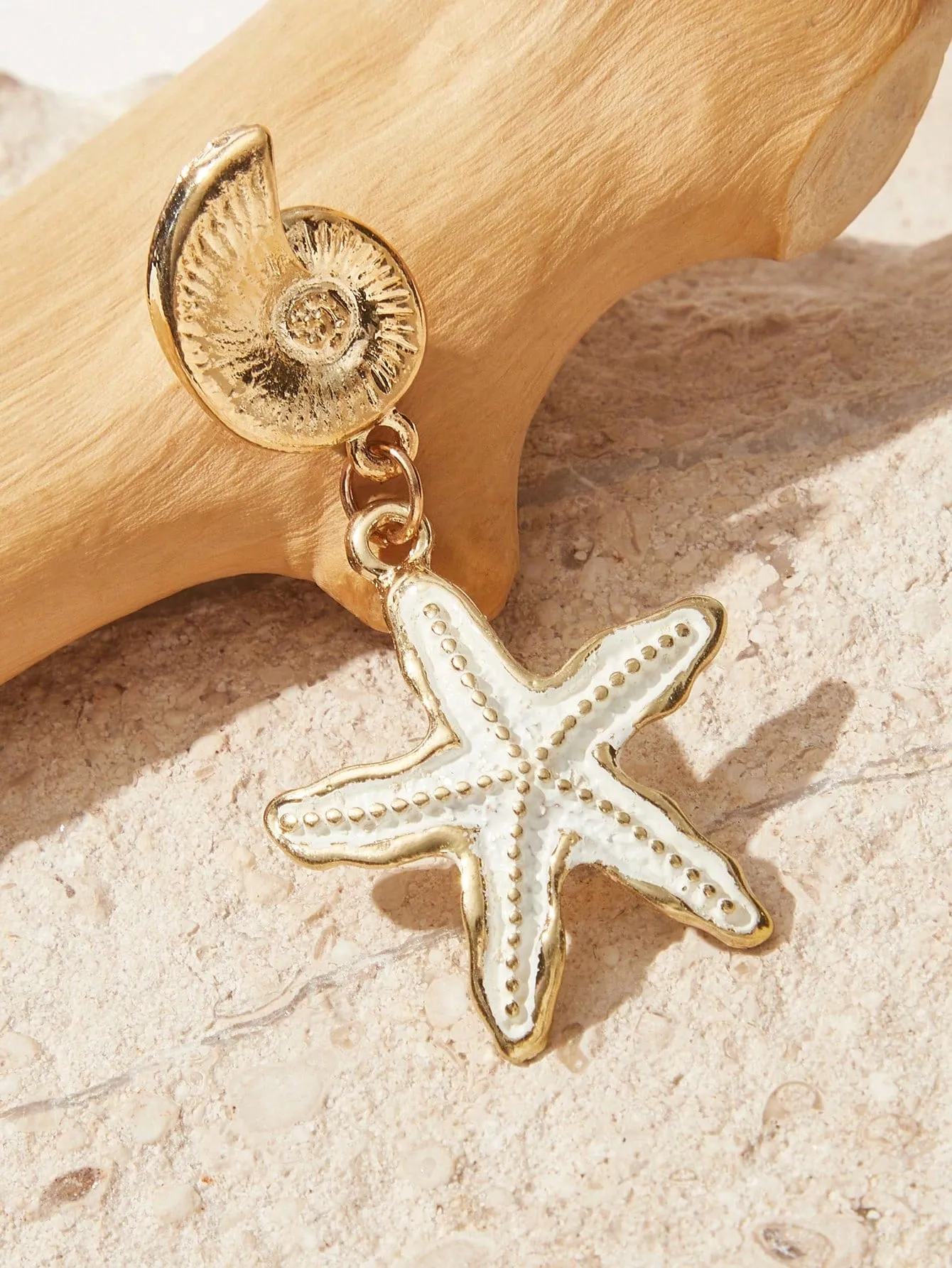 Conch Decor Starfish Drop Earrings