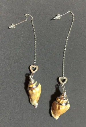 Conch Shell Sterling Silver Earrings  #15064