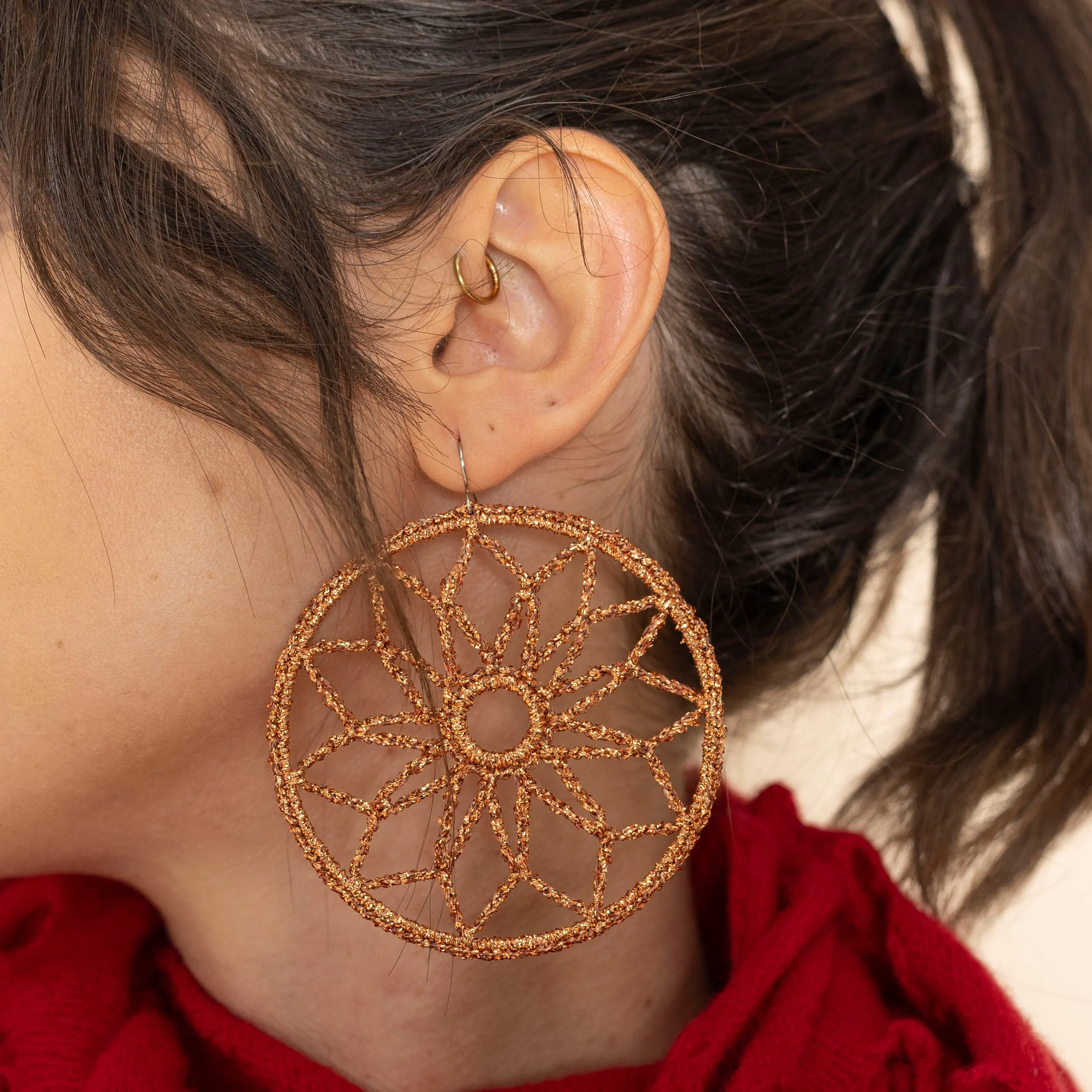 copper hoop earrings