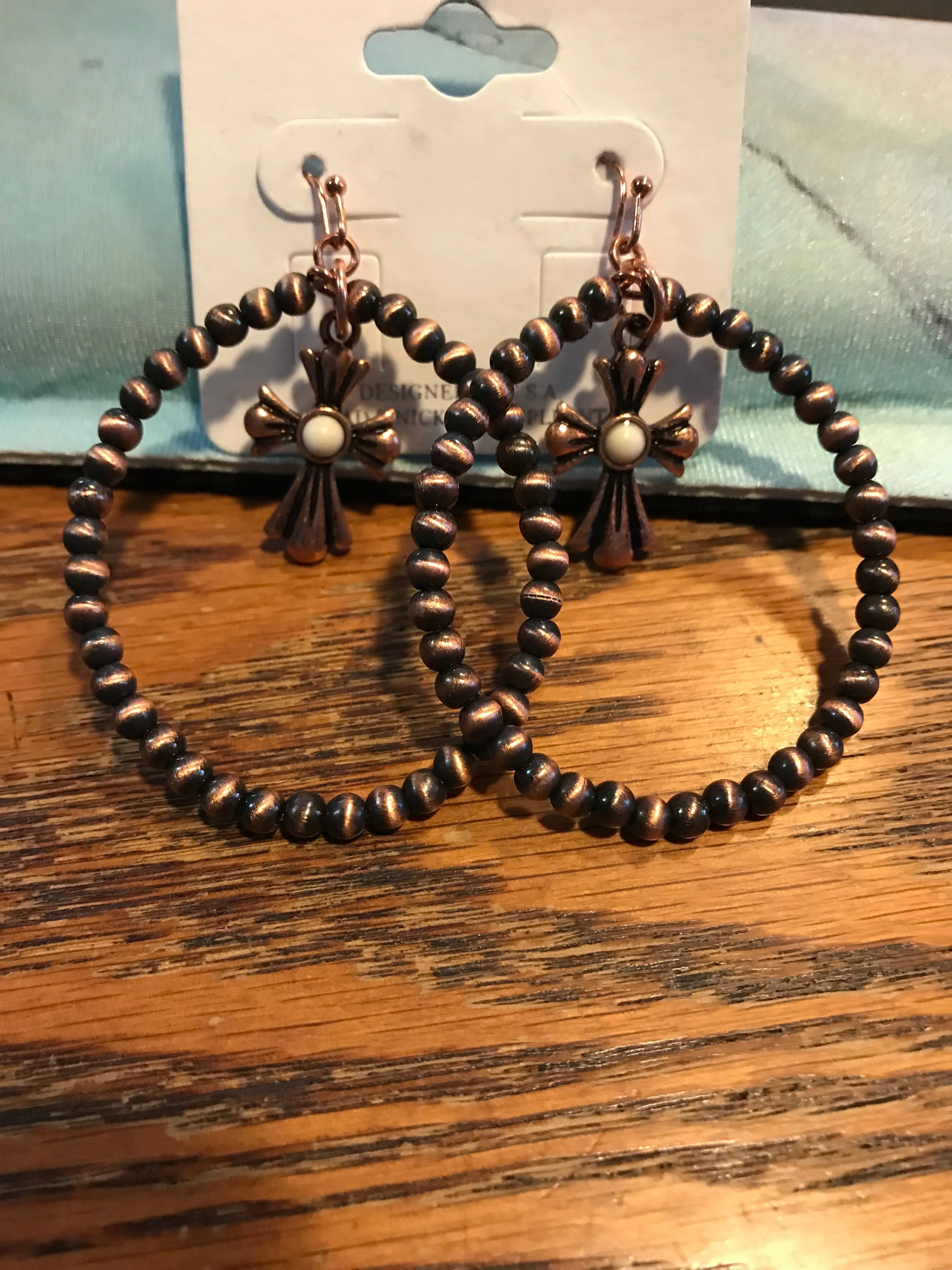 Cross Beaded Earrings