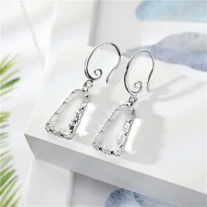 Crystal & Silver-Plated Ladder Drop Earrings