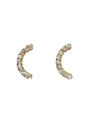 Crystal Half Moon Studs