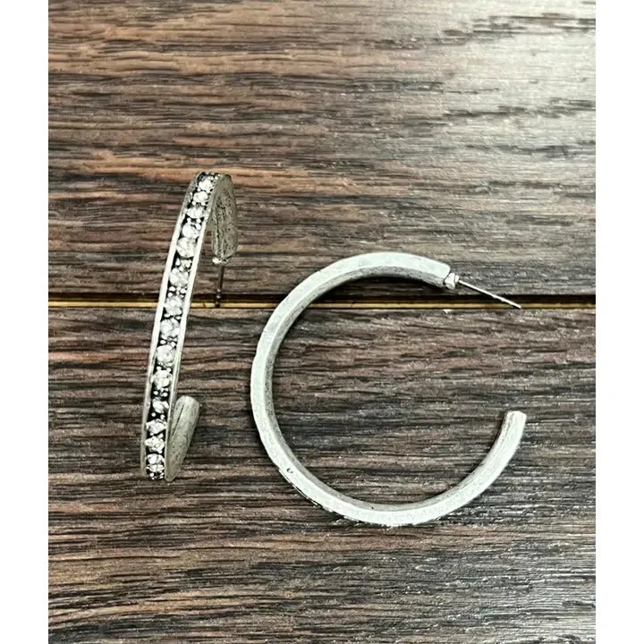 Crystal Hoop Stud Earrings