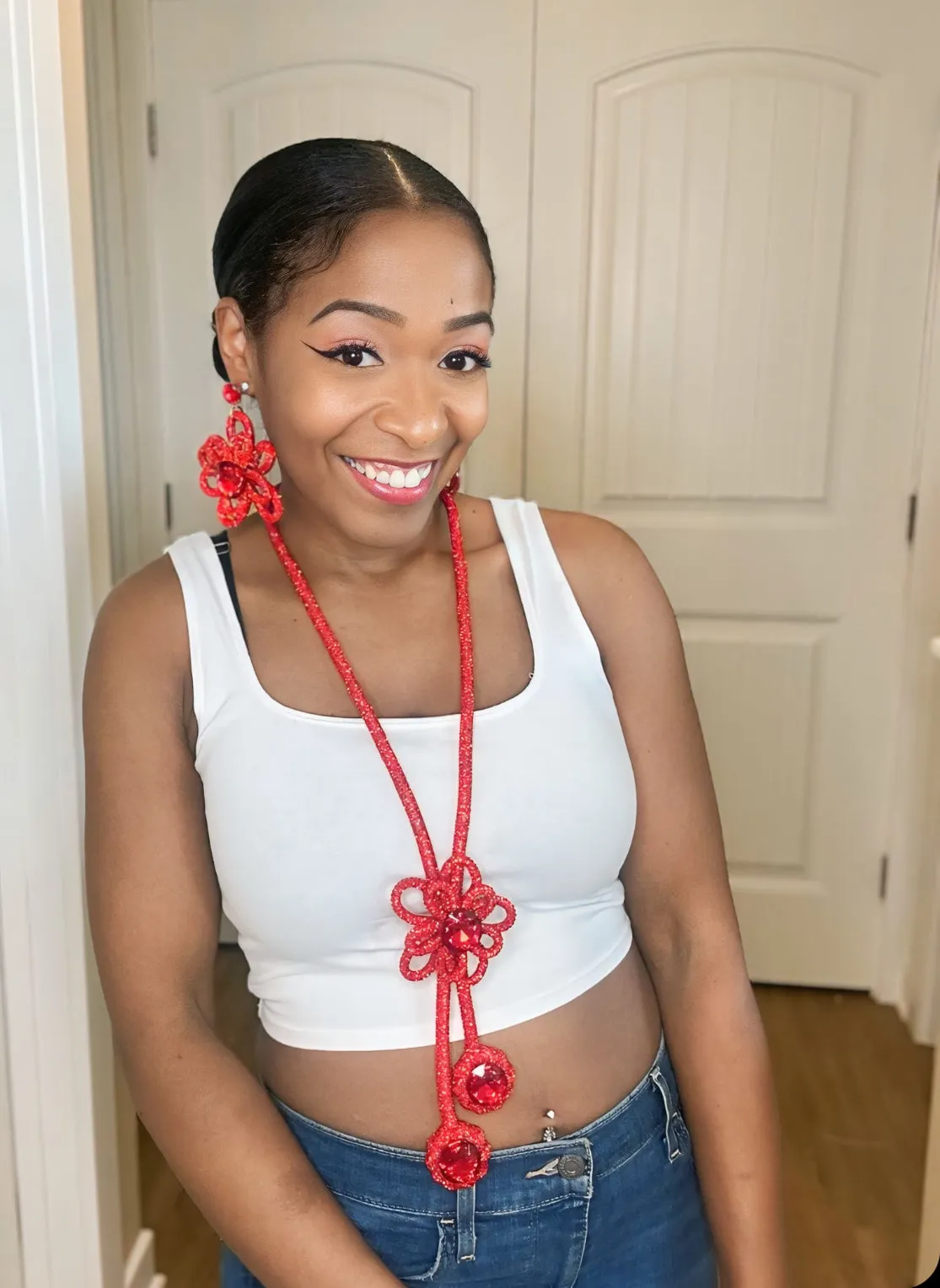 Crystal Love Crimson Earrings