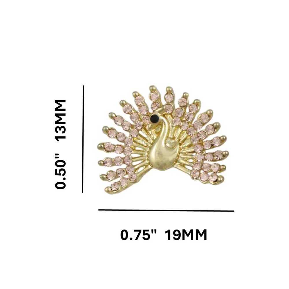 Crystal Peacock with Fanned Tail Pierced Earring - REC580