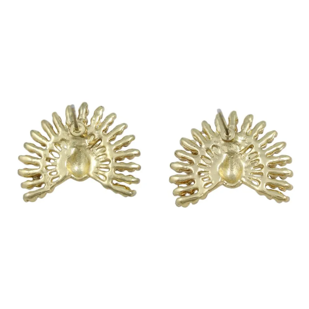 Crystal Peacock with Fanned Tail Pierced Earring - REC580