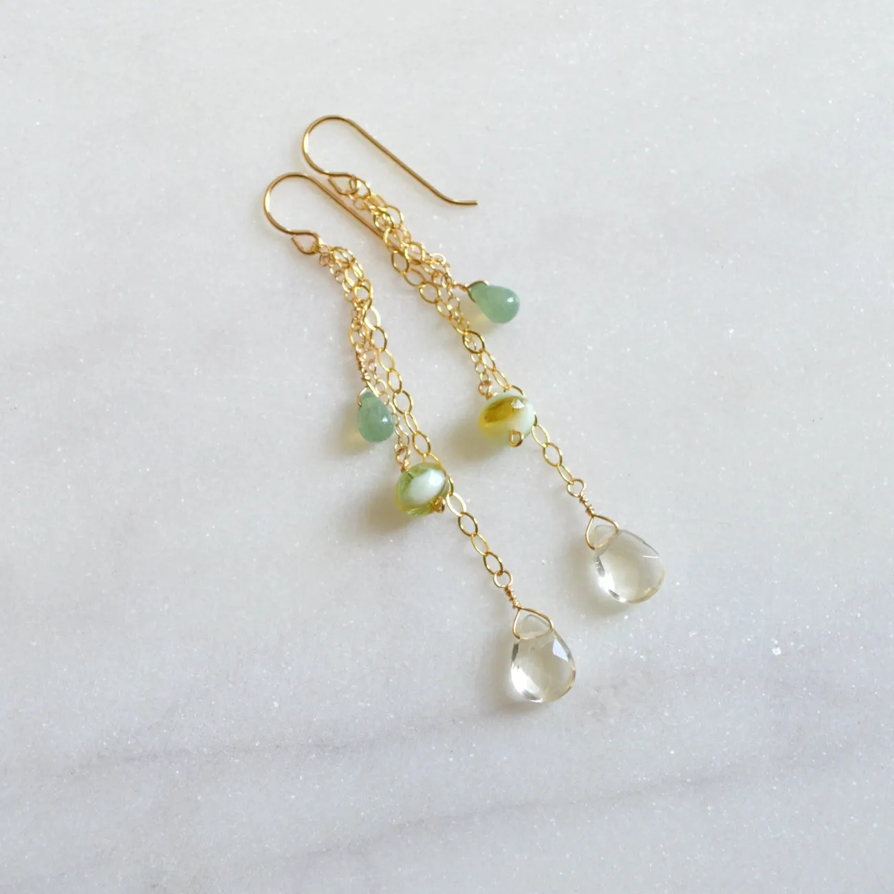 Crystal Quartz Chain Earrings